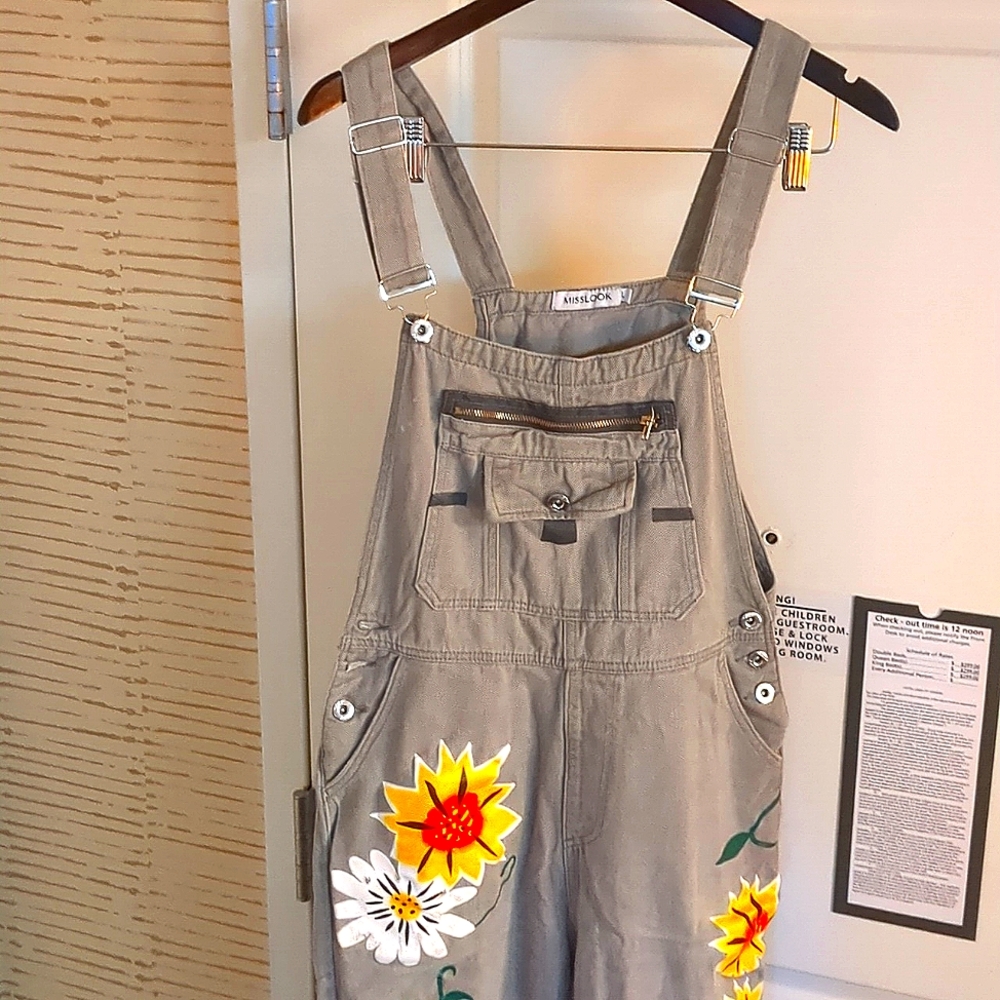 Flower Design Overalls